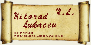 Milorad Lukačev vizit kartica